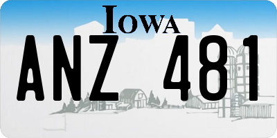 IA license plate ANZ481