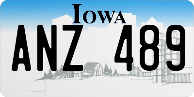 IA license plate ANZ489