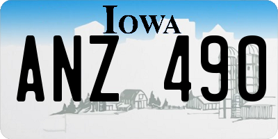 IA license plate ANZ490