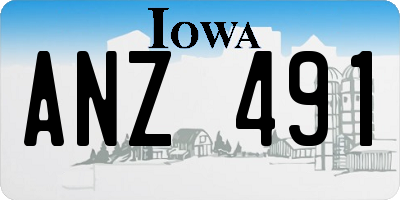 IA license plate ANZ491