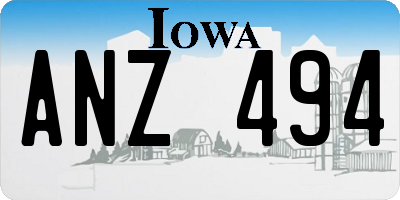 IA license plate ANZ494