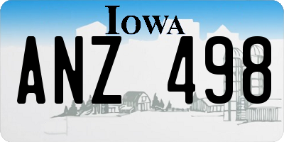 IA license plate ANZ498