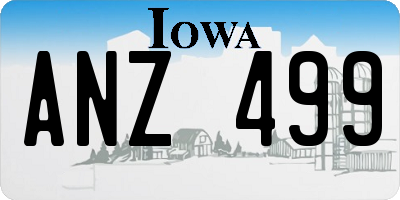 IA license plate ANZ499