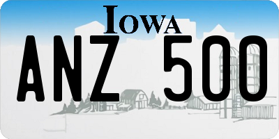 IA license plate ANZ500