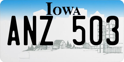 IA license plate ANZ503