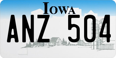 IA license plate ANZ504