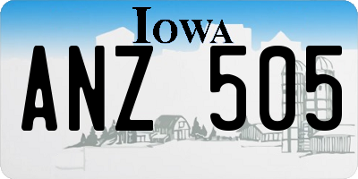 IA license plate ANZ505