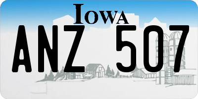 IA license plate ANZ507
