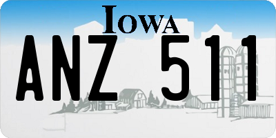 IA license plate ANZ511