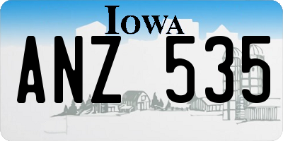 IA license plate ANZ535