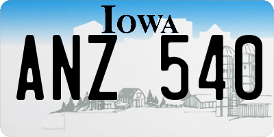 IA license plate ANZ540