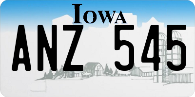 IA license plate ANZ545