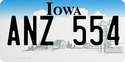 IA license plate ANZ554