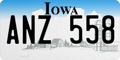 IA license plate ANZ558