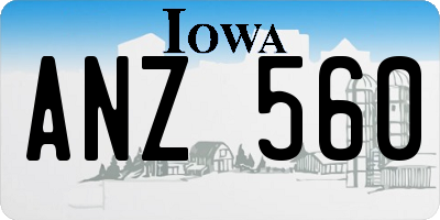 IA license plate ANZ560
