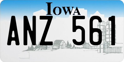 IA license plate ANZ561