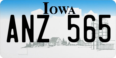IA license plate ANZ565