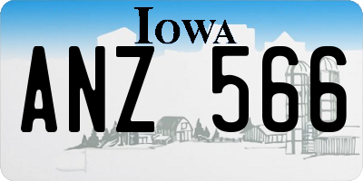 IA license plate ANZ566