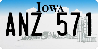 IA license plate ANZ571