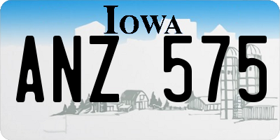 IA license plate ANZ575