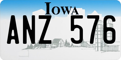 IA license plate ANZ576