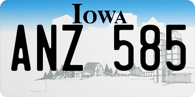 IA license plate ANZ585