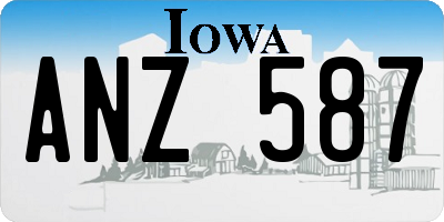IA license plate ANZ587