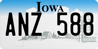IA license plate ANZ588