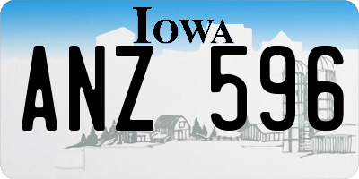 IA license plate ANZ596