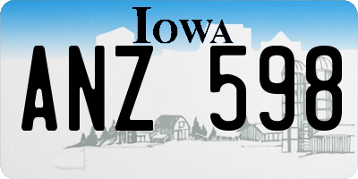 IA license plate ANZ598
