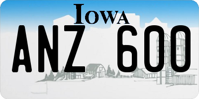 IA license plate ANZ600