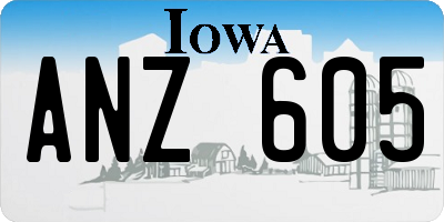 IA license plate ANZ605