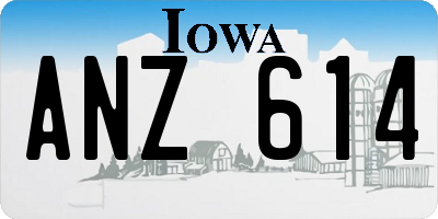 IA license plate ANZ614