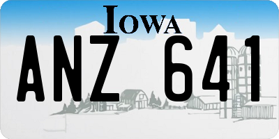 IA license plate ANZ641