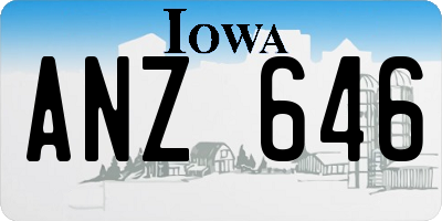 IA license plate ANZ646
