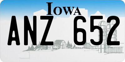 IA license plate ANZ652