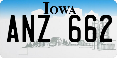 IA license plate ANZ662