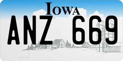 IA license plate ANZ669