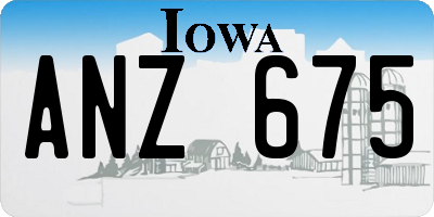 IA license plate ANZ675