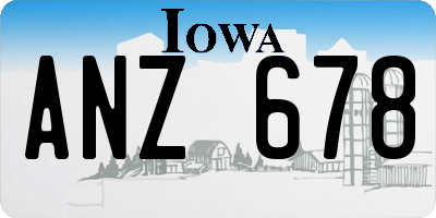 IA license plate ANZ678