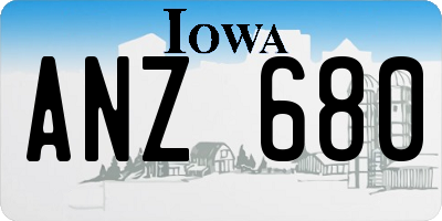 IA license plate ANZ680