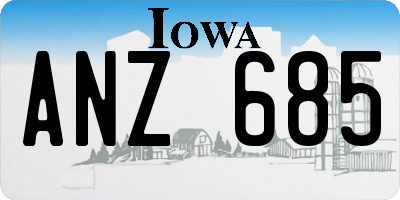 IA license plate ANZ685