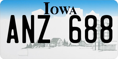 IA license plate ANZ688