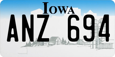 IA license plate ANZ694