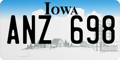 IA license plate ANZ698