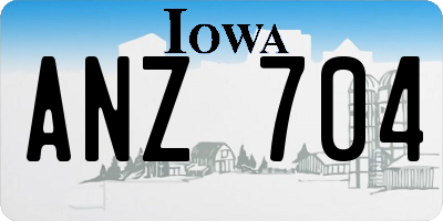 IA license plate ANZ704