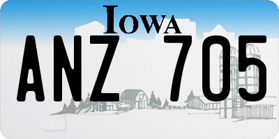 IA license plate ANZ705