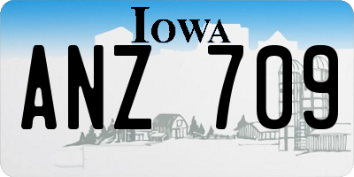 IA license plate ANZ709