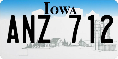 IA license plate ANZ712