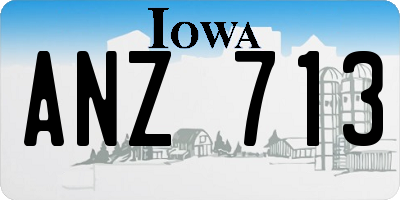 IA license plate ANZ713
